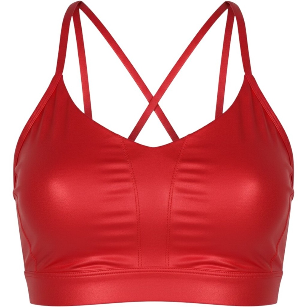 Victorias Secret Red Satin Strappy Cage‎ Back Bralette Top Large 401246-KJ9